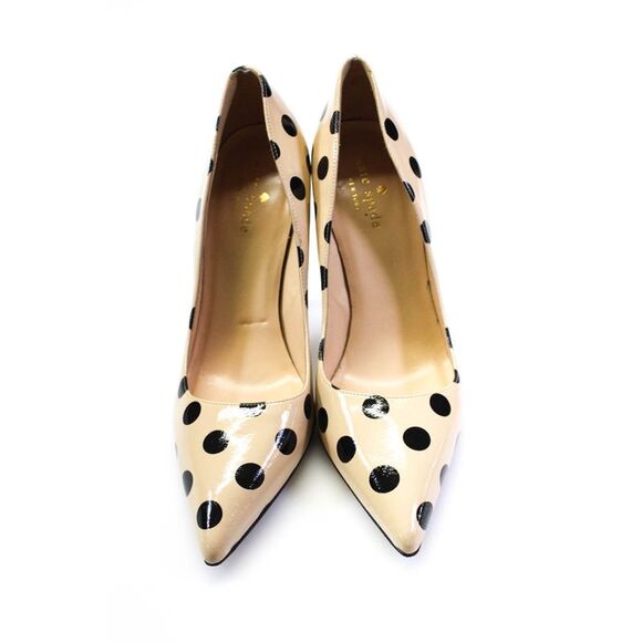 Kate Spade New York Womens Polka Dot Pointed Toe Pumps Beige Black Size 7 B - Picture 2 of 5